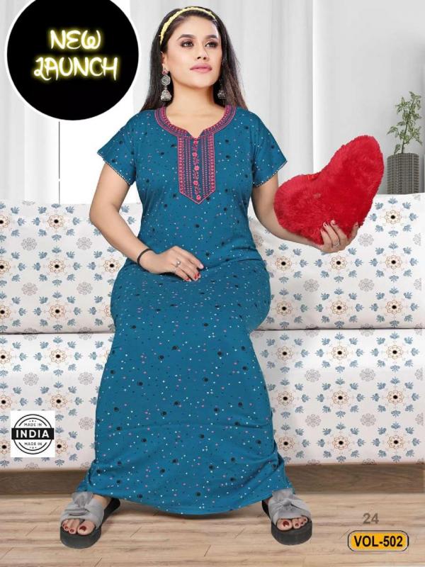 Summer Special Nighty Gown Vol 502 Cotton Exclusive Designer Collection